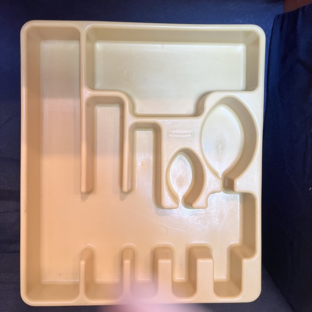 RUBBERMAID-Vintage‎ Harvest Gold Silverware Drawer Organizer
